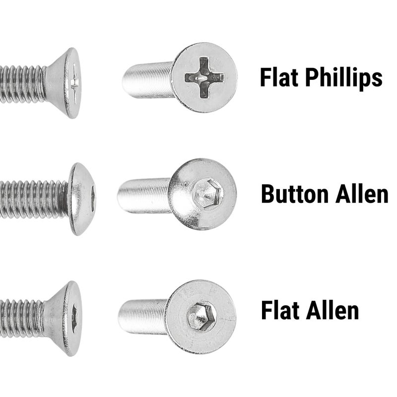Fireball Dragon Stainless Steel Skateboard Hardware Set (1.5", Button Allen) - Image 3